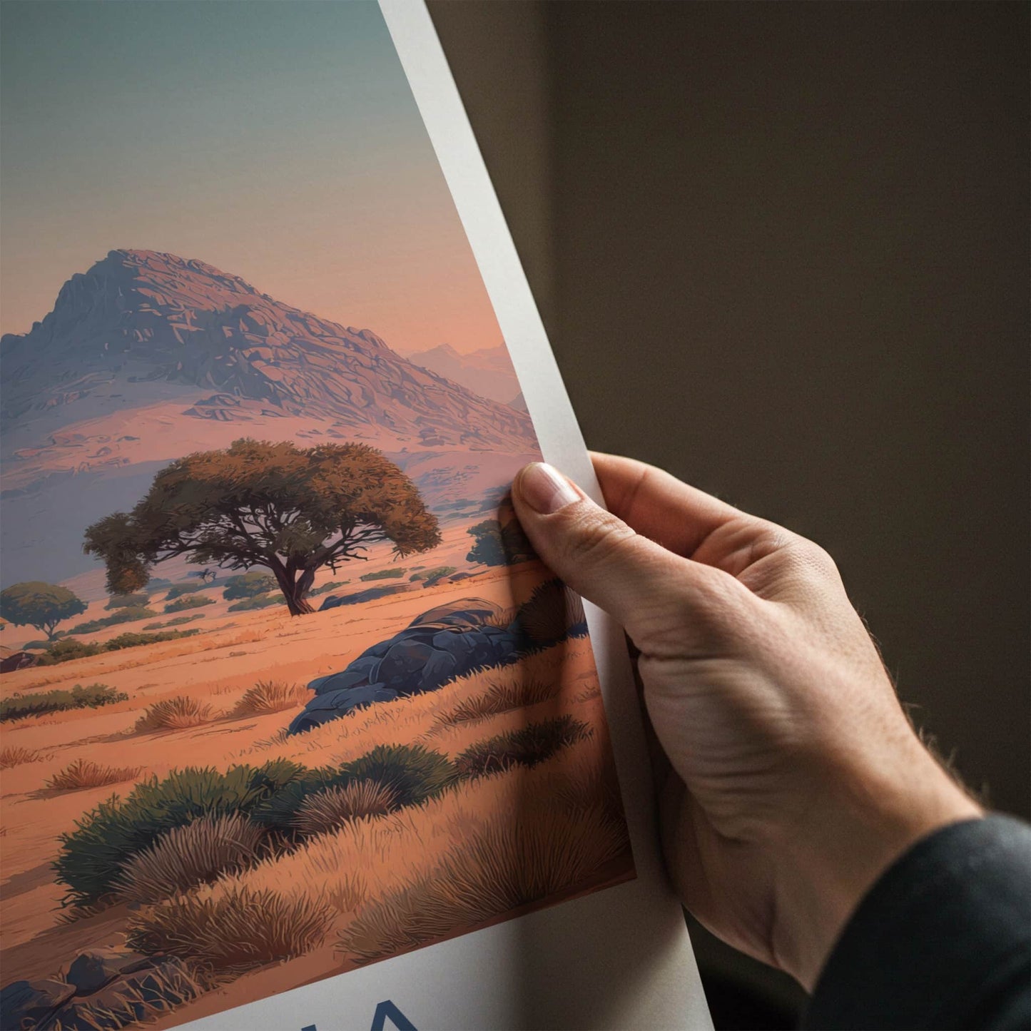 Namibia Poster - Namibia Travel Art - Desert Outback Cabin Wall Decor