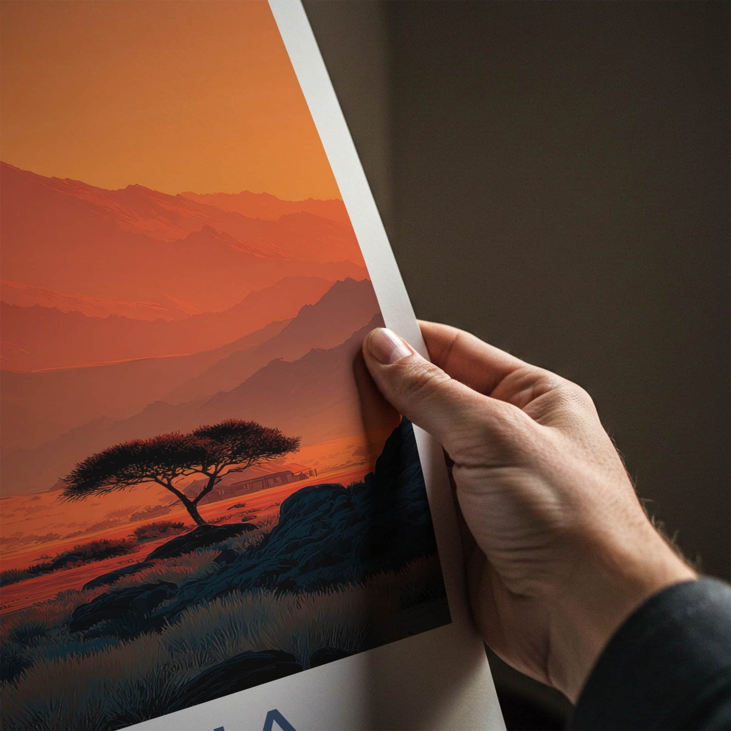 Namibia Poster - Sunset Travel Art - Arid Landscape Sunset Home Decor