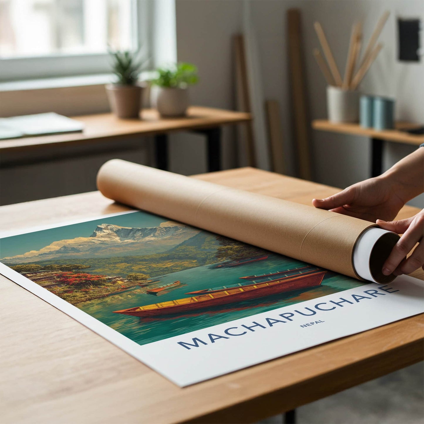 Machapuchare Poster - Nepal Travel Print