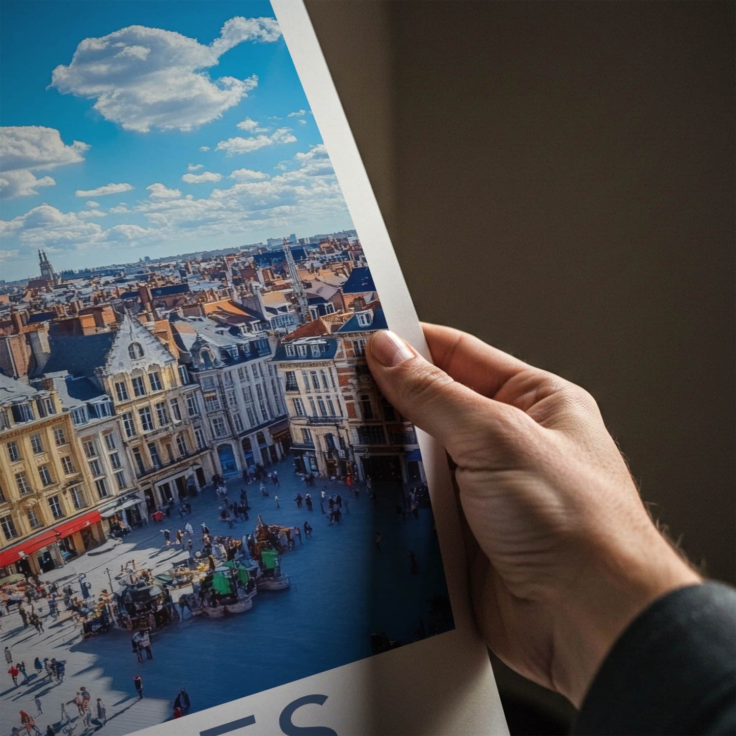 Nantes Poster - France Travel Art - Bustling City Square Wall Decor