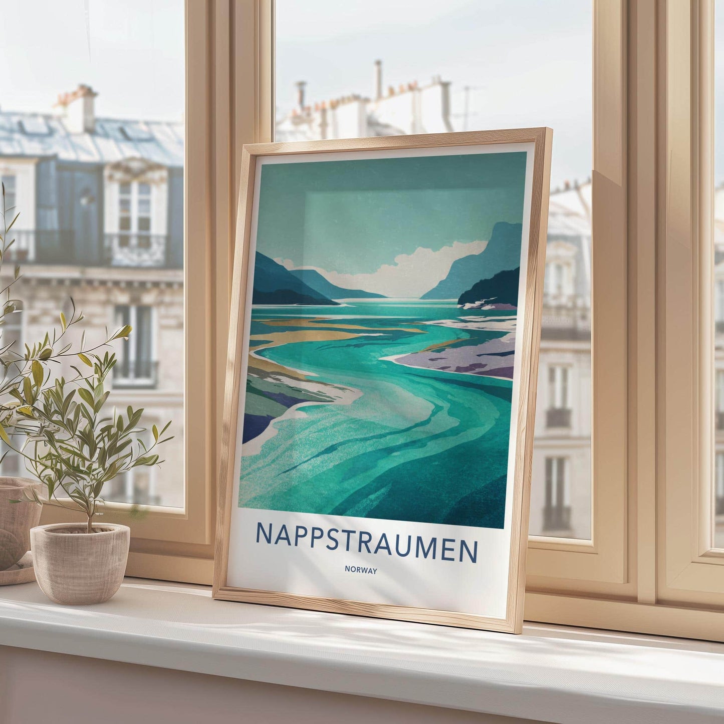 NAPPSTRAUMEN Poster - Norway Travel Art - Vibrant Fjord Landscape Home Decor
