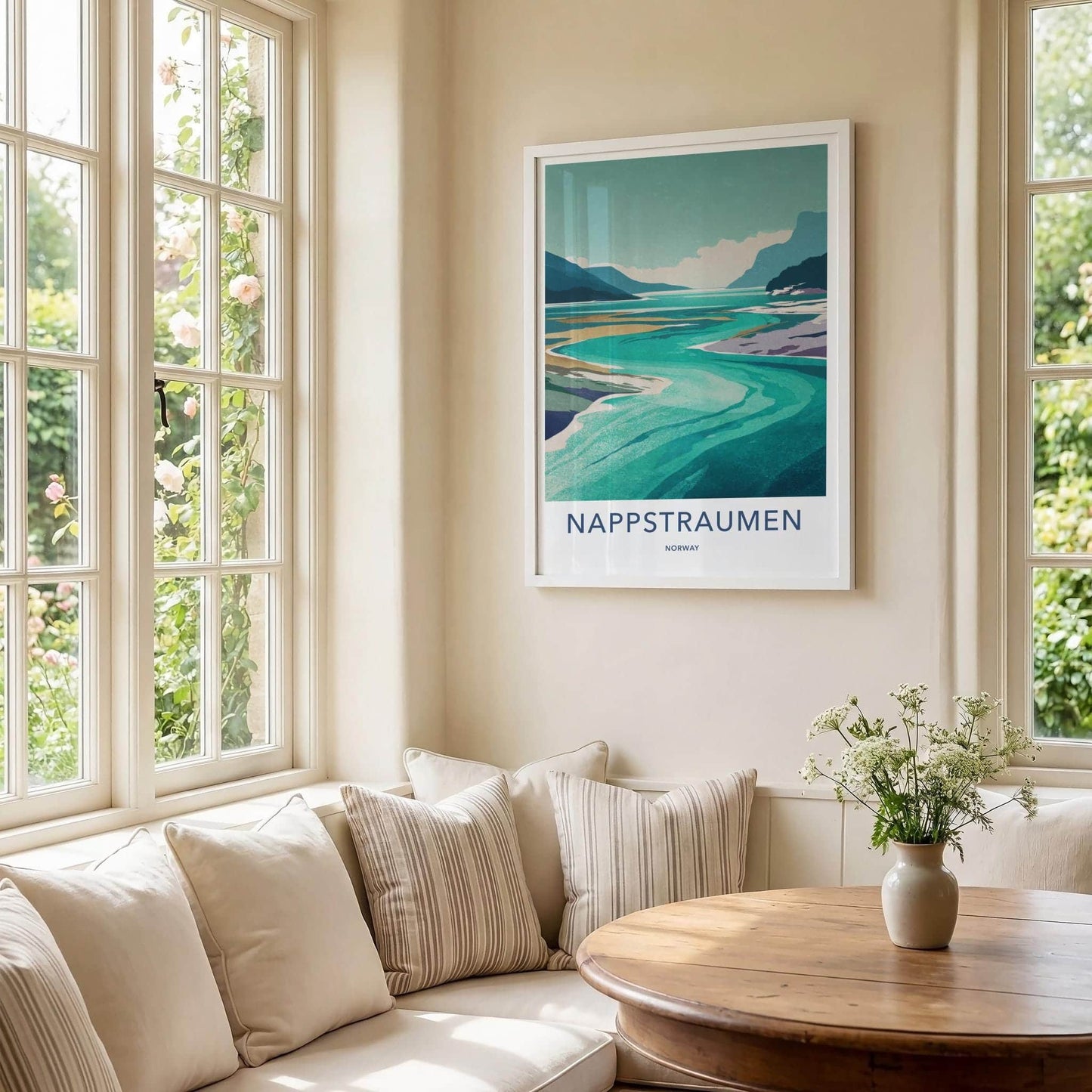 NAPPSTRAUMEN Poster - Norway Travel Art - Vibrant Fjord Landscape Home Decor