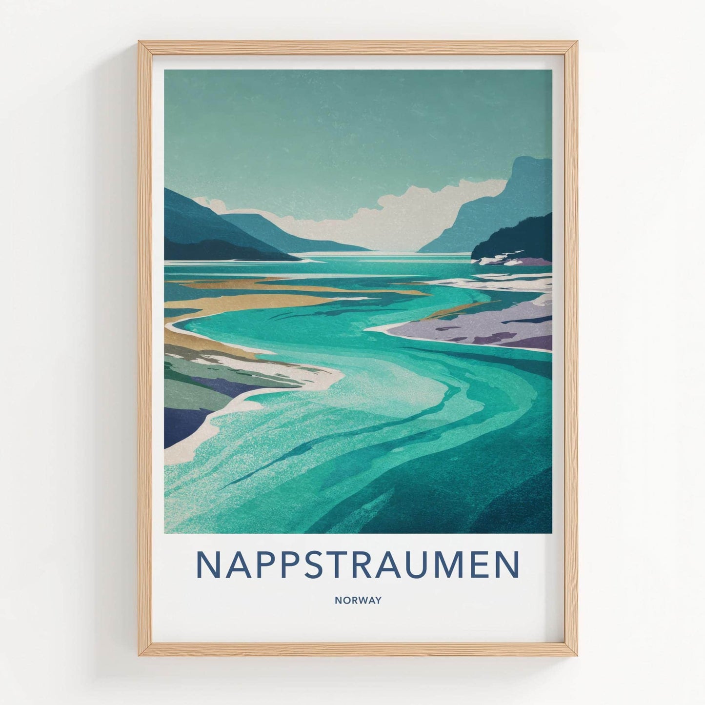 NAPPSTRAUMEN Poster - Norway Travel Art - Vibrant Fjord Landscape Home Decor