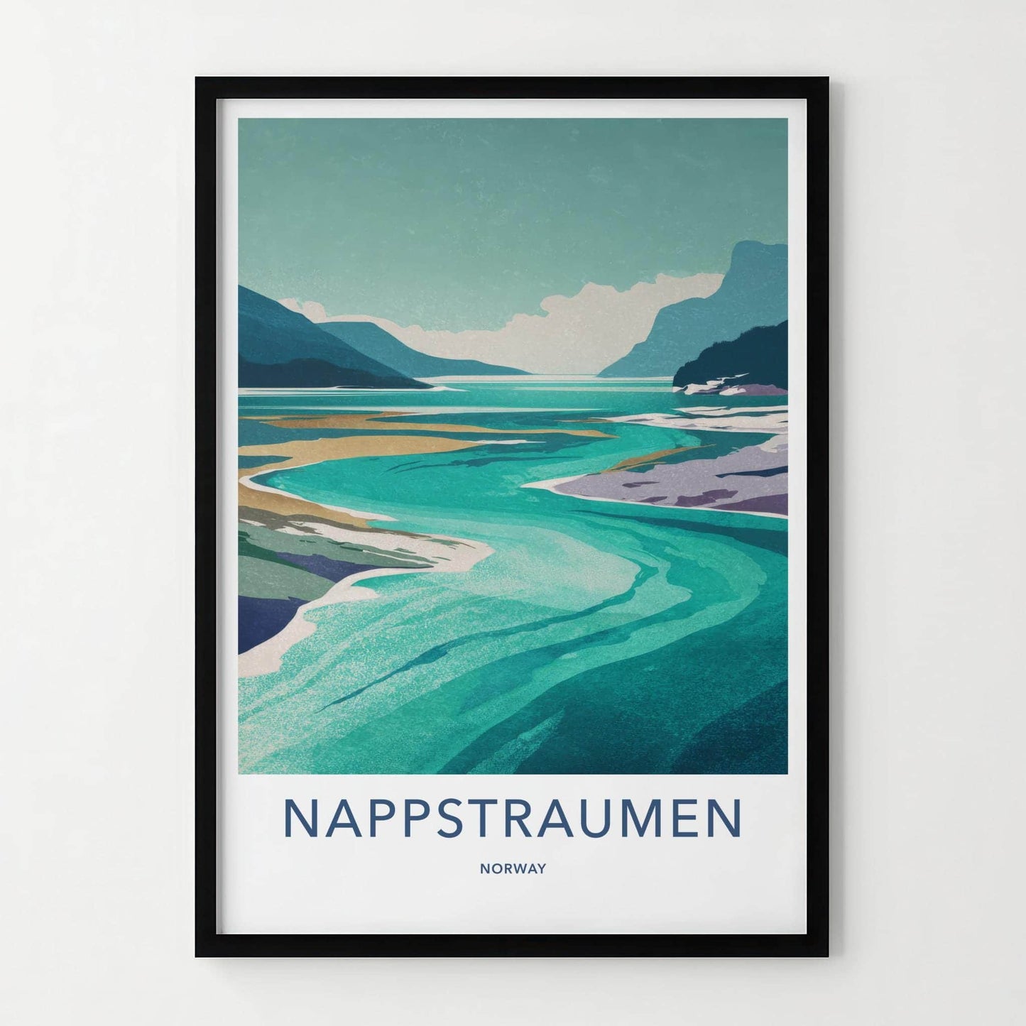 NAPPSTRAUMEN Poster - Norway Travel Art - Vibrant Fjord Landscape Home Decor