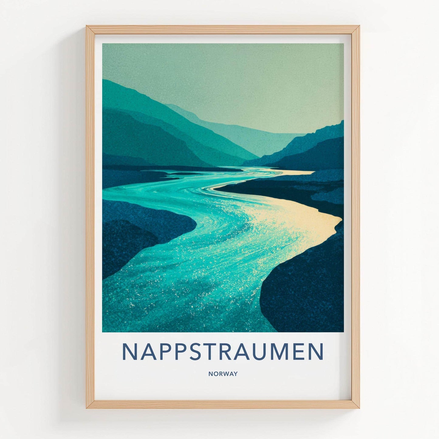 Nappstraumen Poster - Norway Wall Art - Winding River Mountains Home Decor