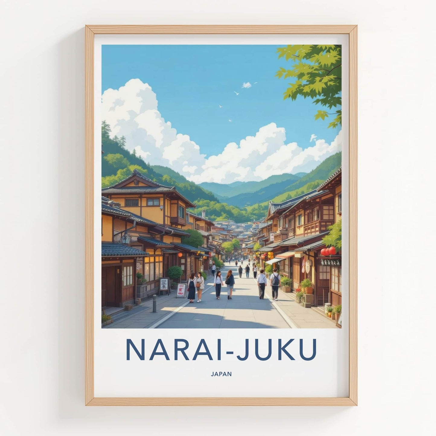 Narai-Juku Poster - Japan Travel Art - Historic Mountain Village Home Decor