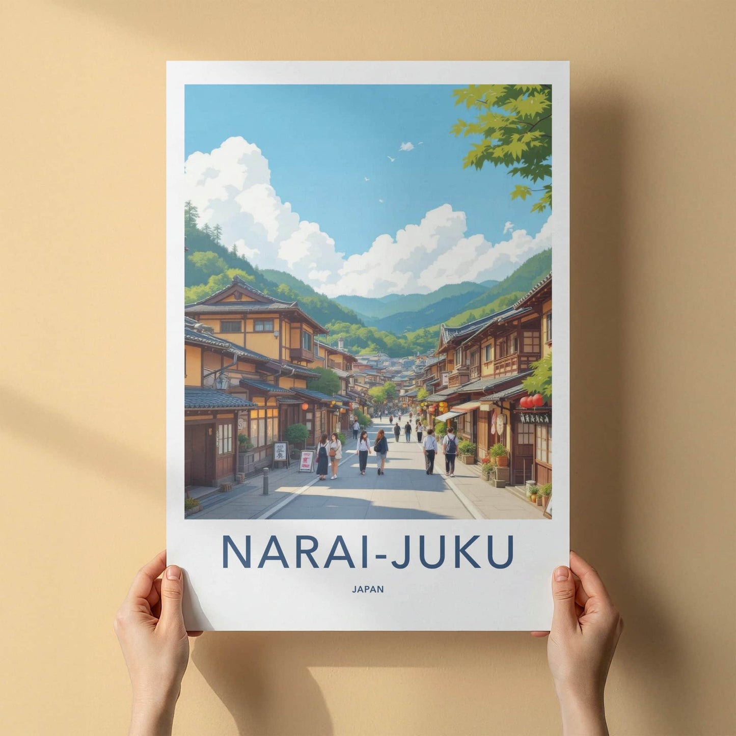 Narai-Juku Poster - Japan Travel Art - Historic Mountain Village Home Decor