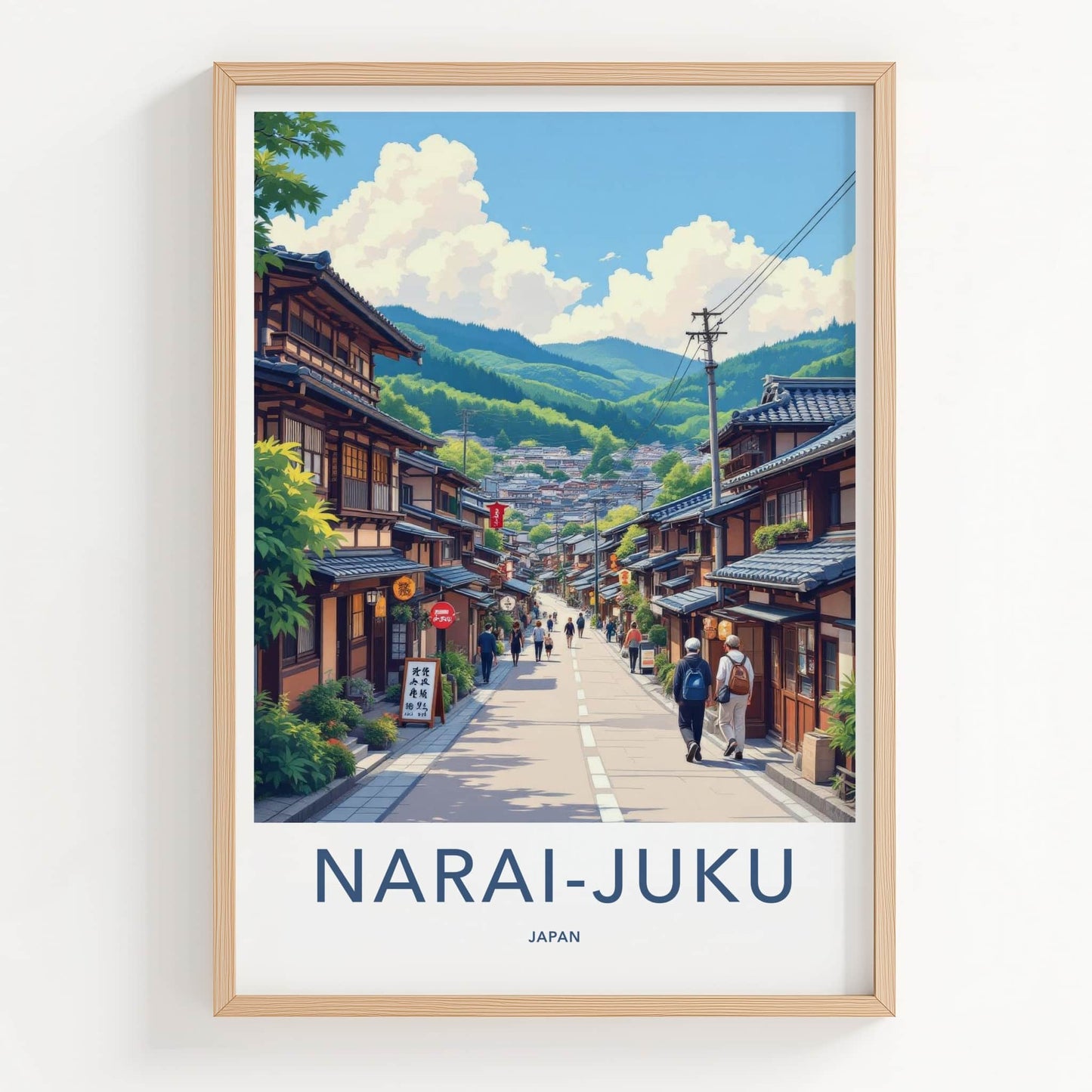 Narai-Juku Poster - Japan Travel Art - Historic Village Street Home Decor