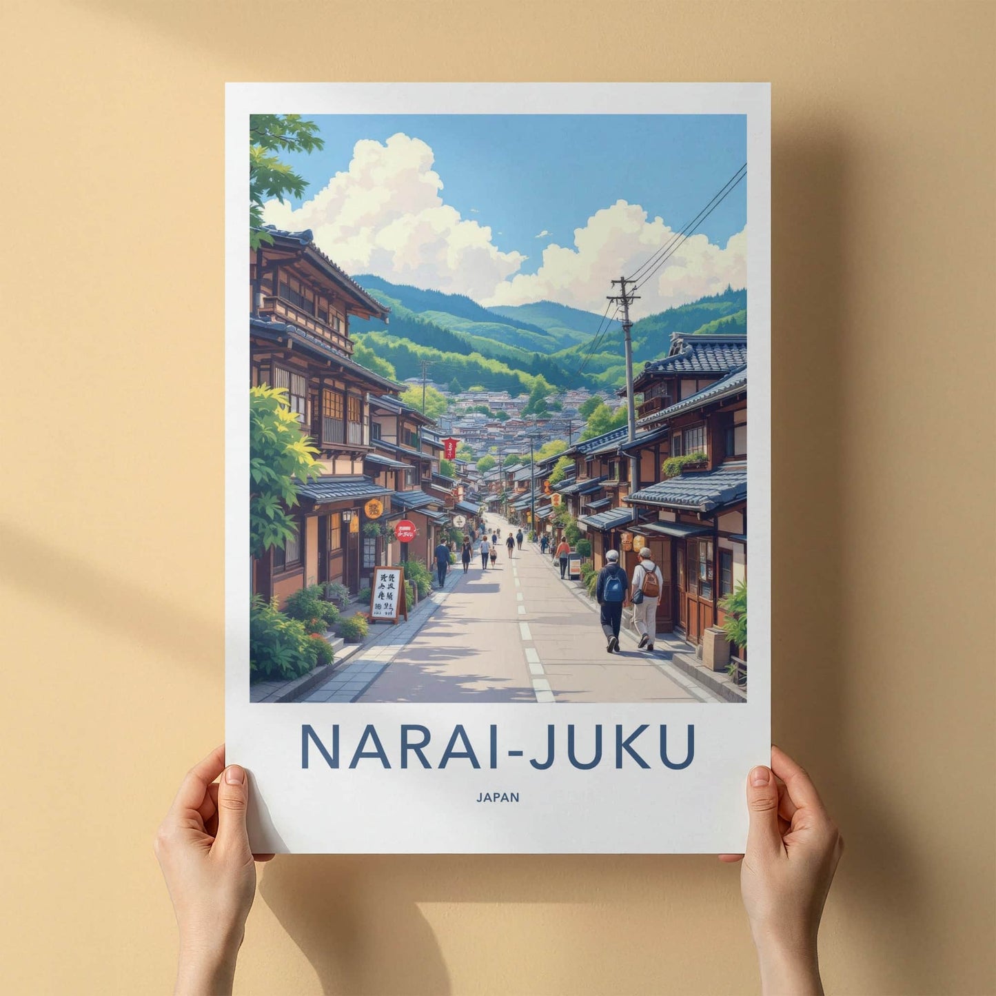 Narai-Juku Poster - Japan Travel Art - Historic Village Street Home Decor