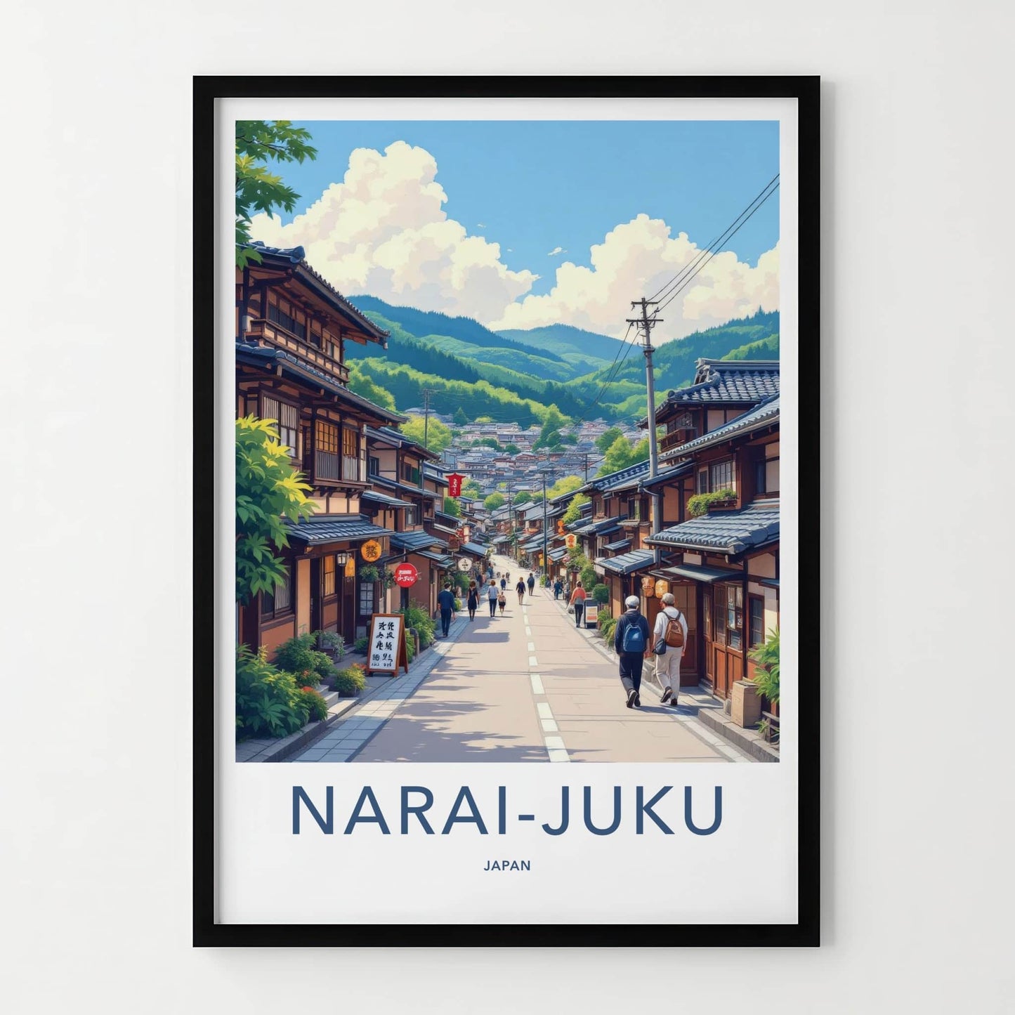 Narai-Juku Poster - Japan Travel Art - Historic Village Street Home Decor