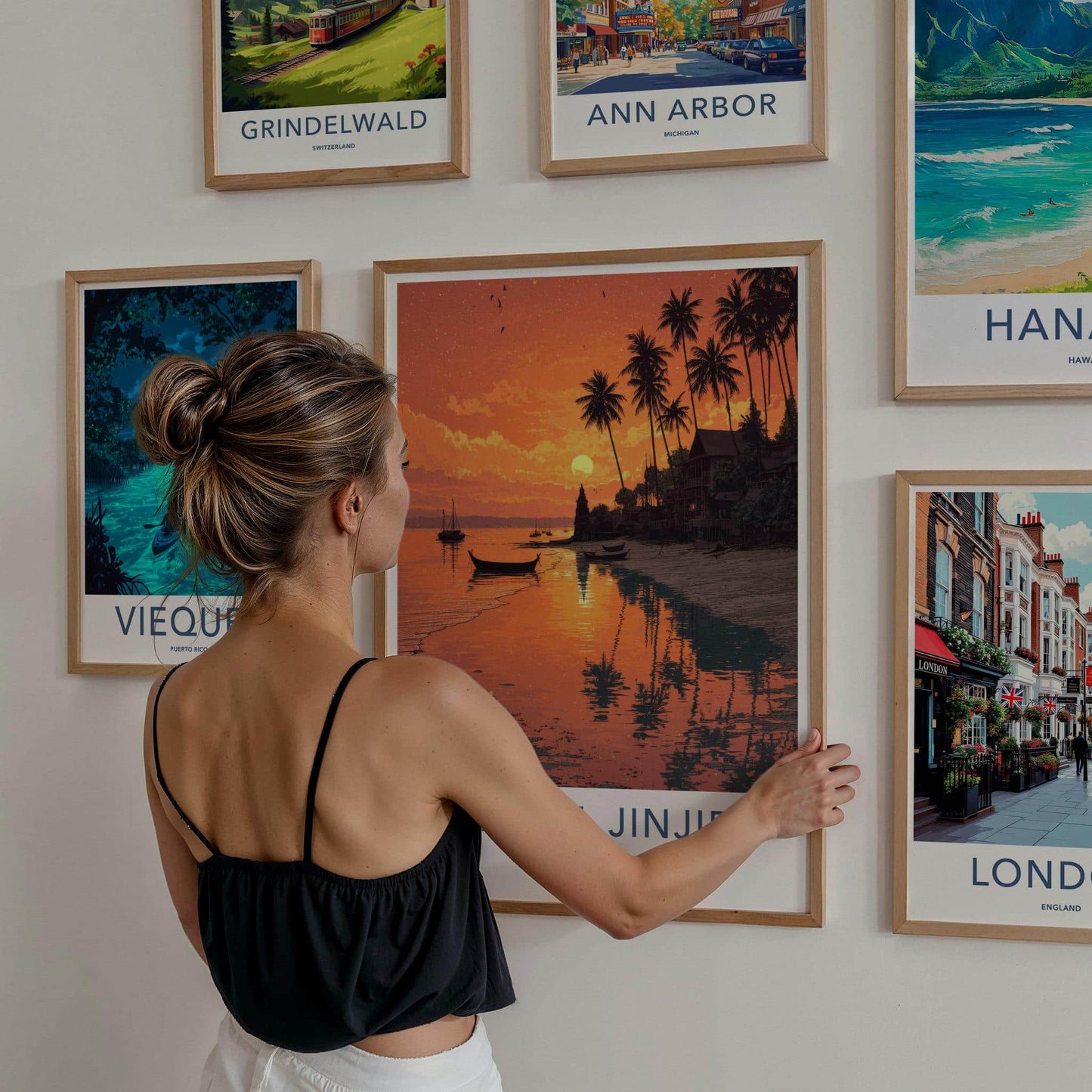 Narikel Jinjira Poster - Bangladesh Travel Art - Tropical Sunset Beach Home Decor