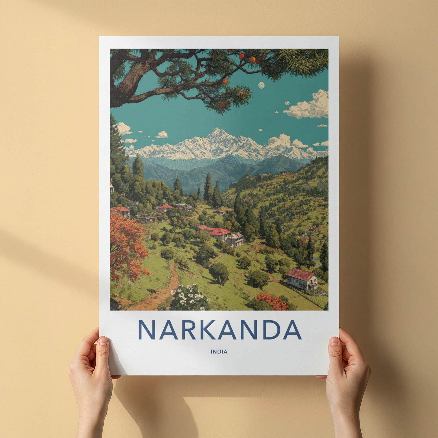 Narkanda Poster - India Himachal Pradesh Snowy Mountains Home Decor