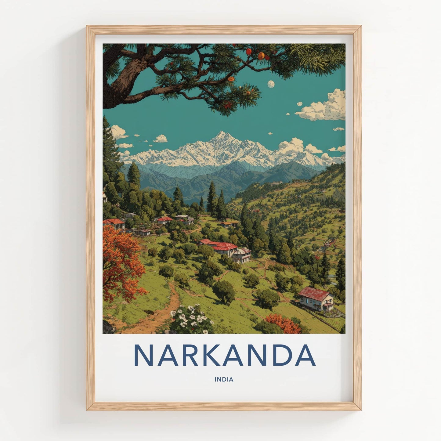 Narkanda Poster - India Himachal Pradesh Snowy Mountains Home Decor