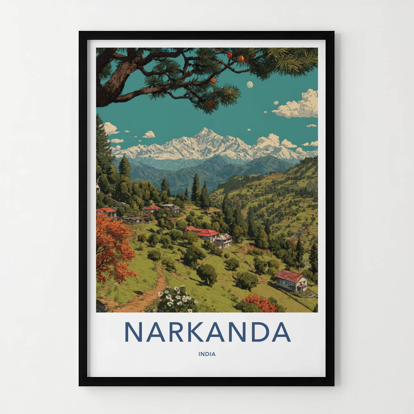 Narkanda Poster - India Himachal Pradesh Snowy Mountains Home Decor