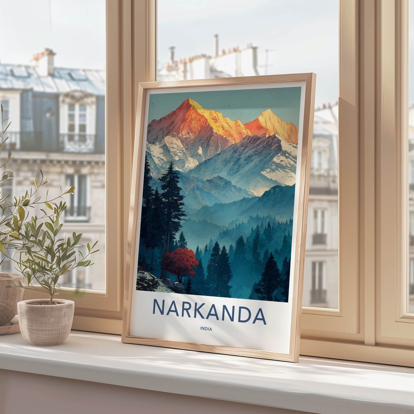 Narkanda Poster - India Travel Print - Golden Peaks Himachal Gallery Art