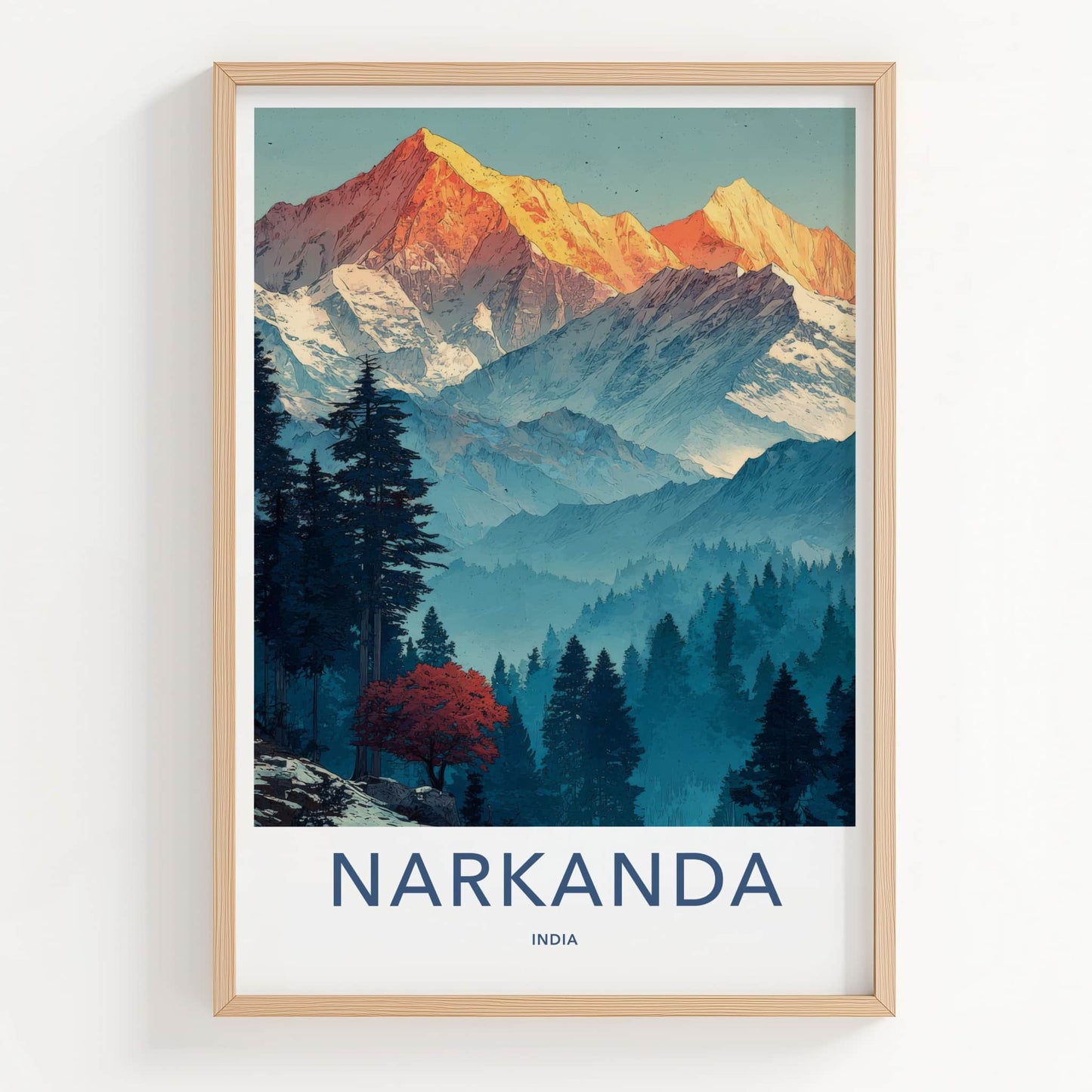 Narkanda Poster - India Travel Print - Golden Peaks Himachal Gallery Art