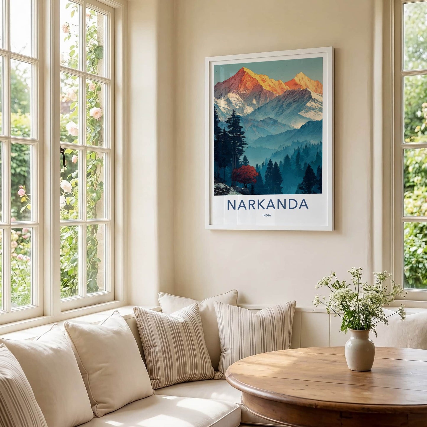 Narkanda Poster - India Travel Print - Golden Peaks Himachal Gallery Art