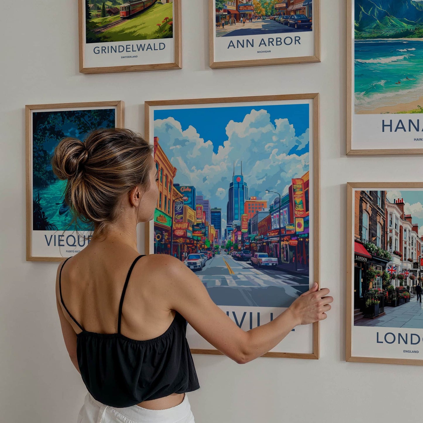 Nashville Poster - Tennessee Travel Art - Vibrant City Street Home Decor