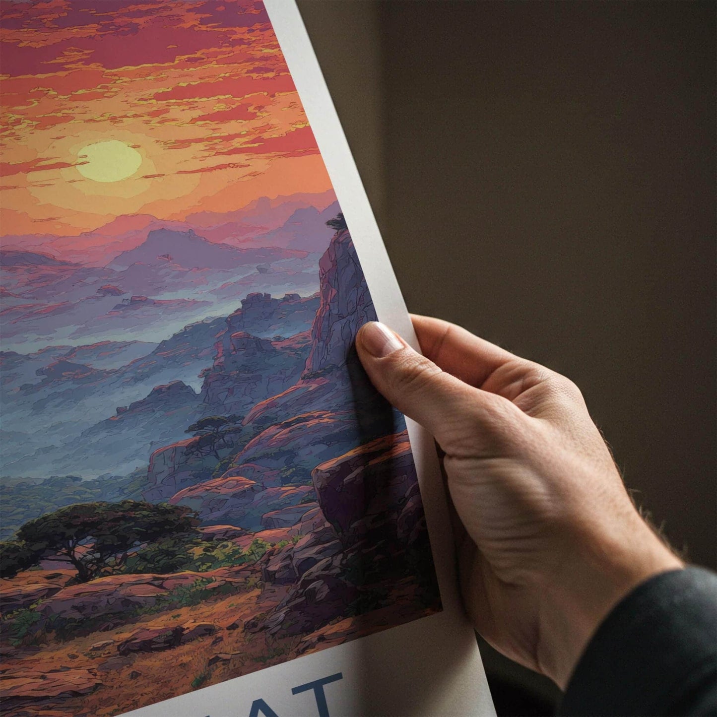 Netarhat Poster - India Wall Art - Jharkhand Misty Mountain Sunset Home Decor