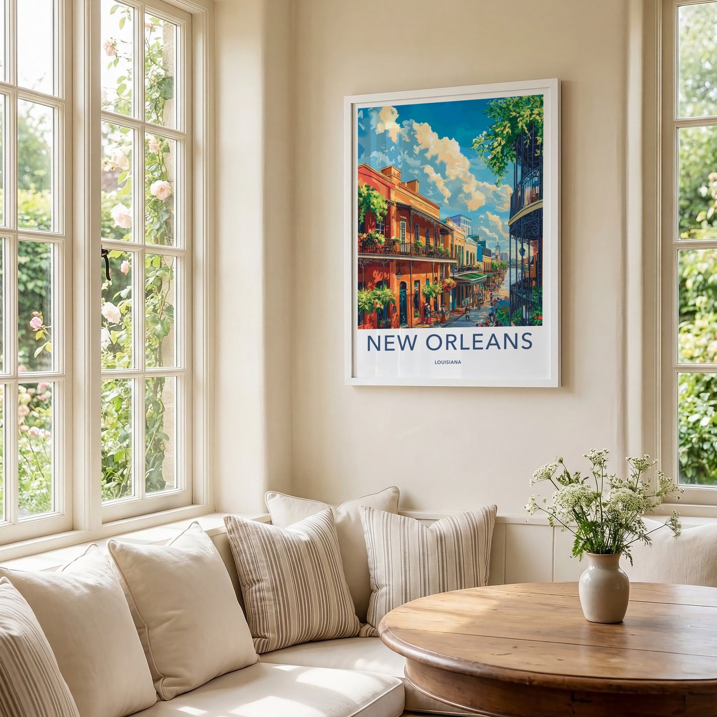 New Orleans Poster - Louisiana Travel Art - French Quarter Charm Home Decor