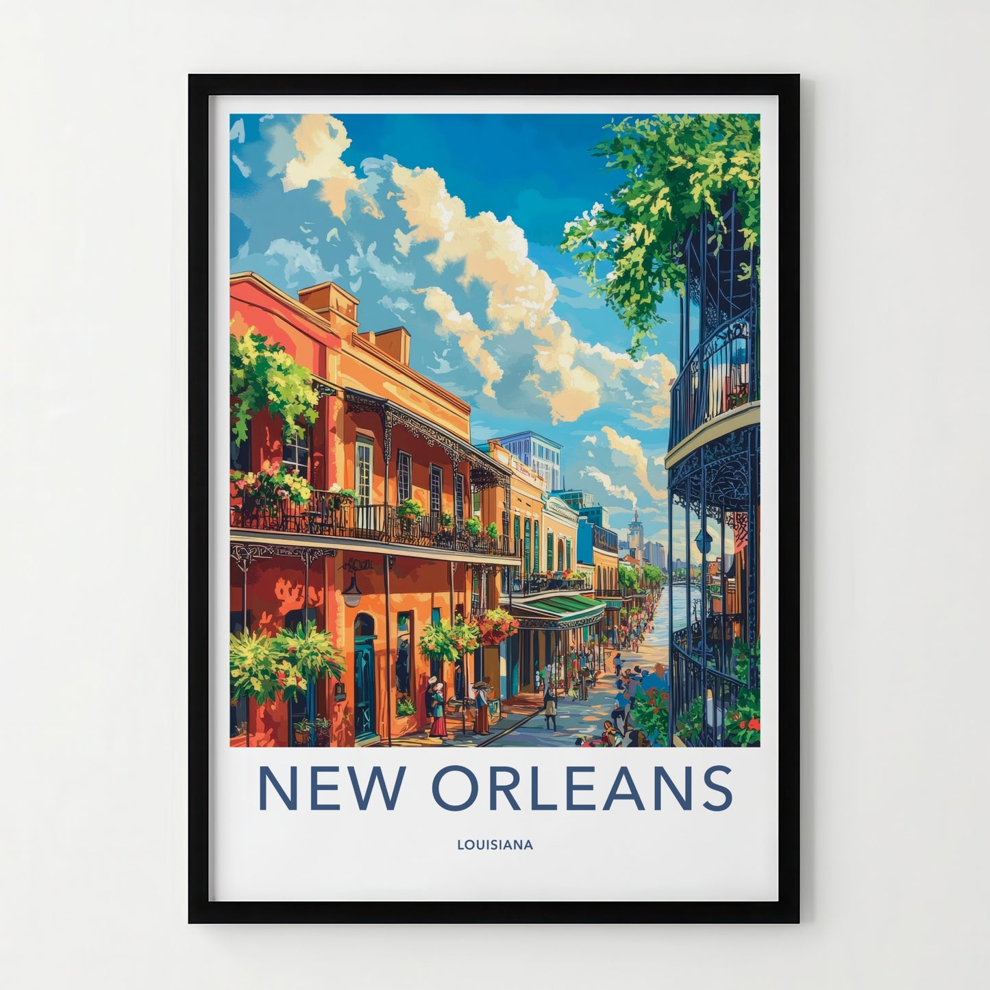 New Orleans Poster - Louisiana Travel Art - French Quarter Charm Home Decor