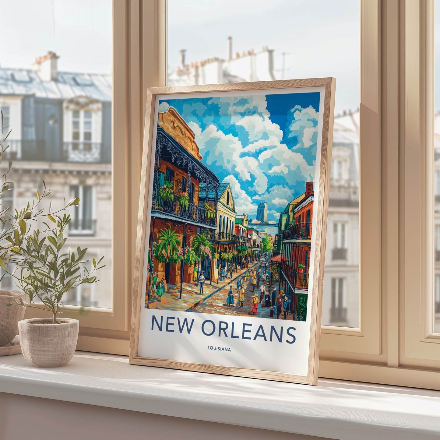 New Orleans Poster - Louisiana Travel Art - Vibrant Street Scene Home Decor