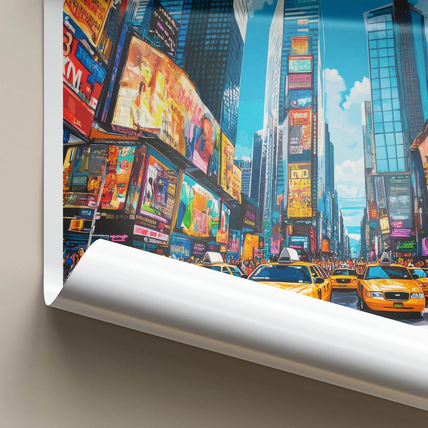 New York Poster - New York Framed Art - Times Square Taxis Framed Decor