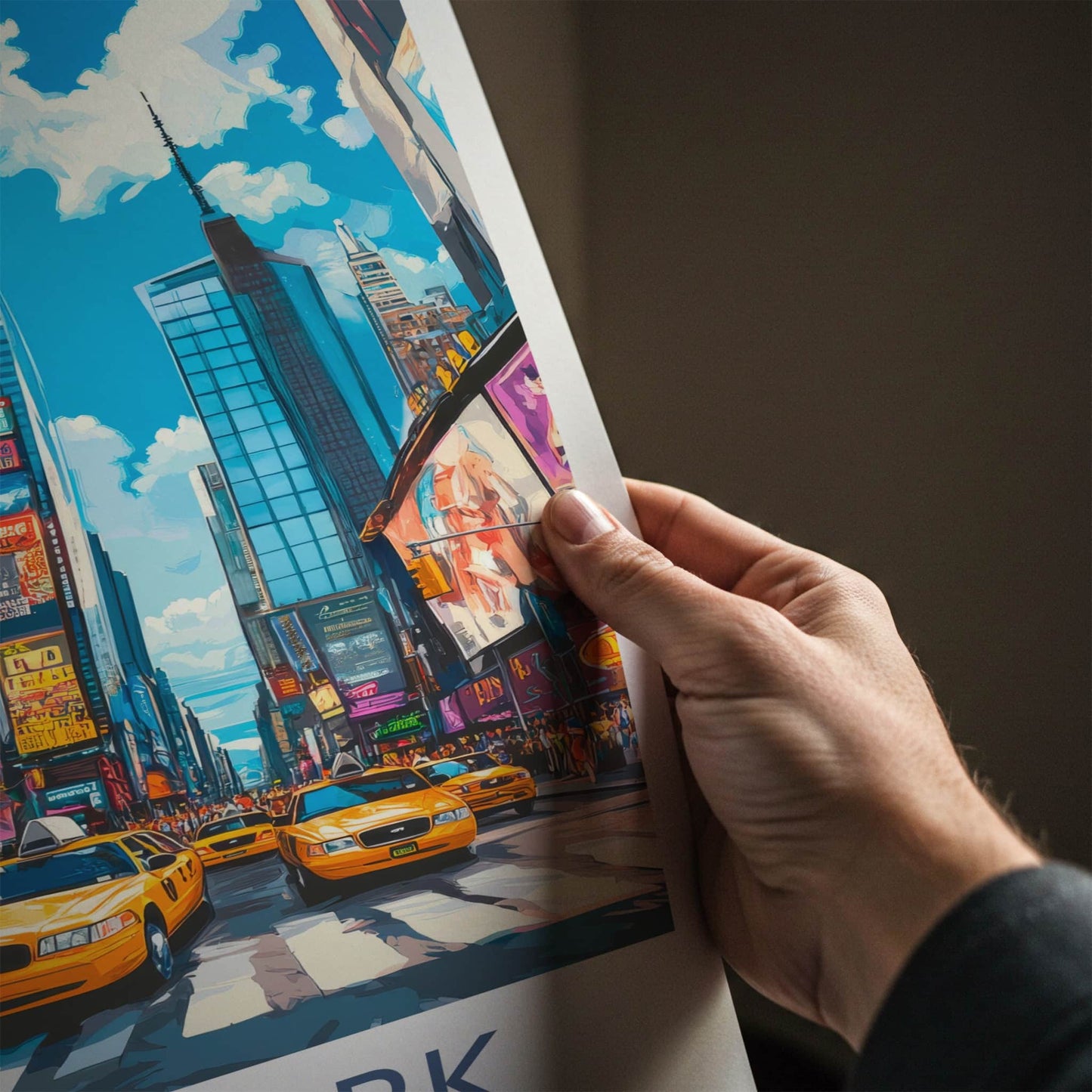 New York Poster - New York Framed Art - Times Square Taxis Framed Decor