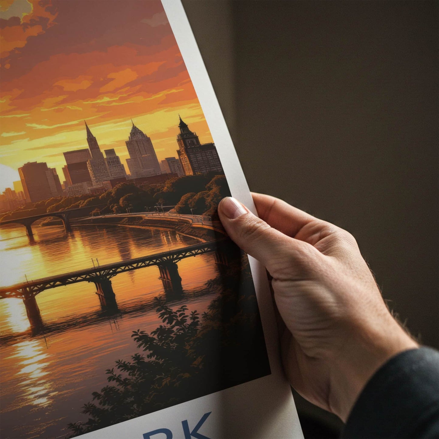 New York Poster - New York Travel Art - Urban Sunset Reflection Home Decor