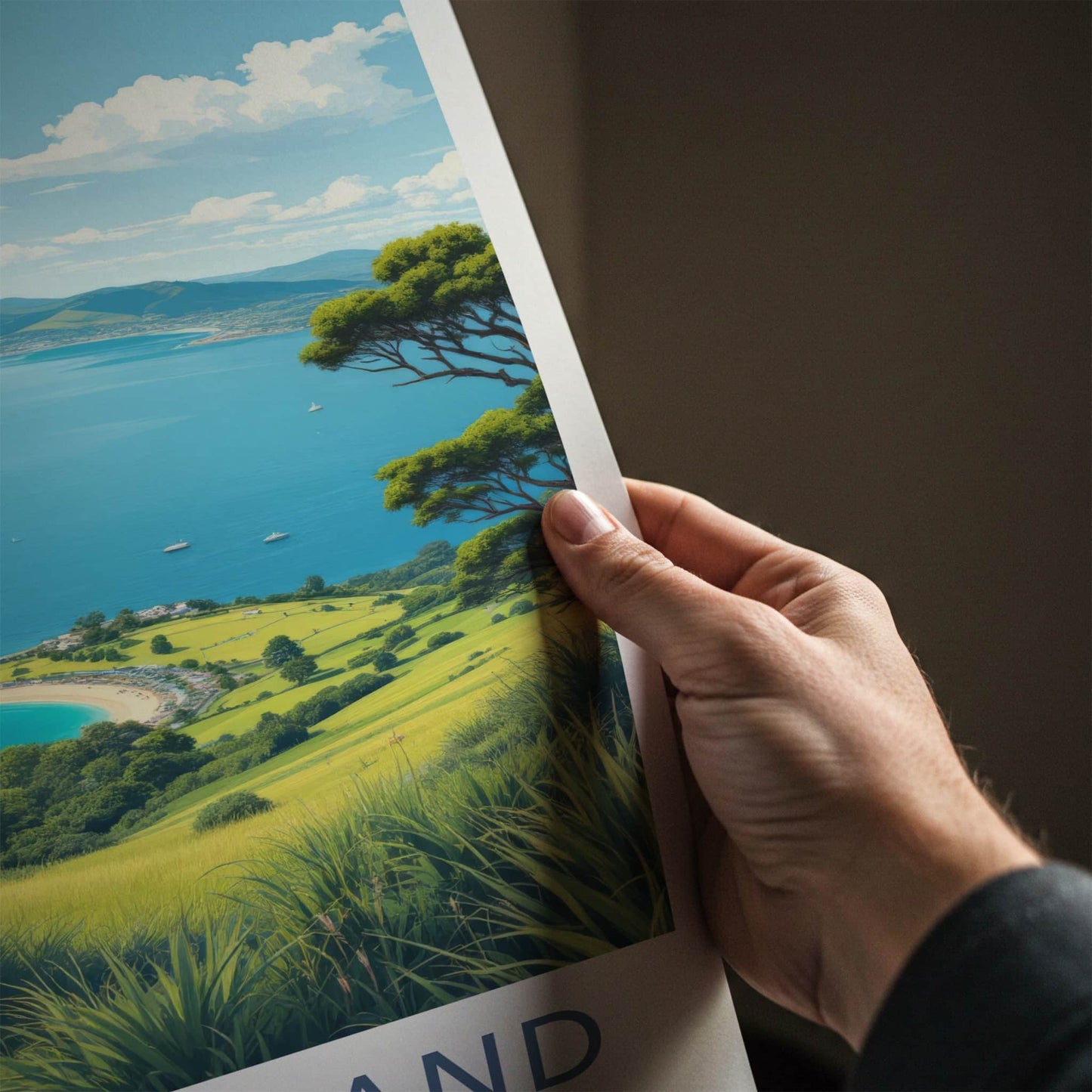 New Zealand Poster - New Zealand Travel Art - Coastal Bay Vista Home Decor