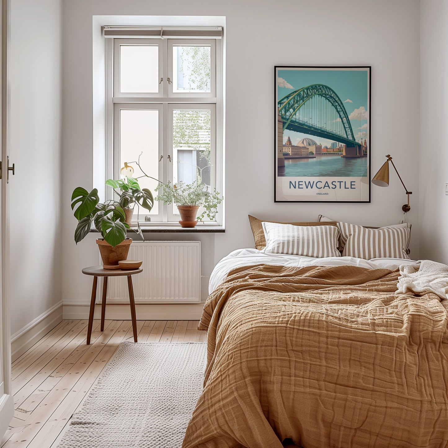 Newcastle Poster - England Travel Art - River Tyne Bridge Home Decor