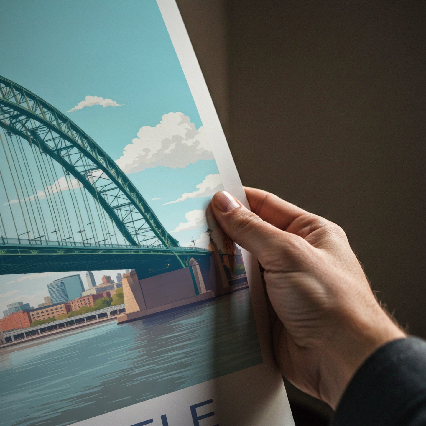 Newcastle Poster - England Travel Art - River Tyne Bridge Home Decor