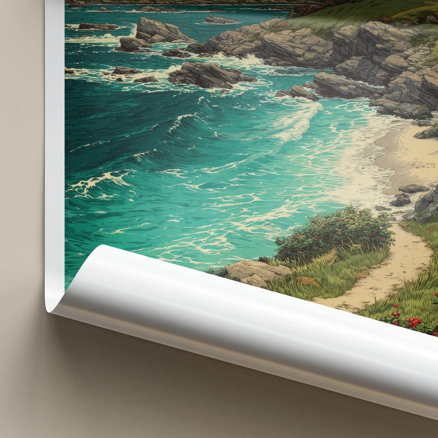 Newport Poster - Rhode Island Travel Art - Coastal Cliffside Retreat Home Decor