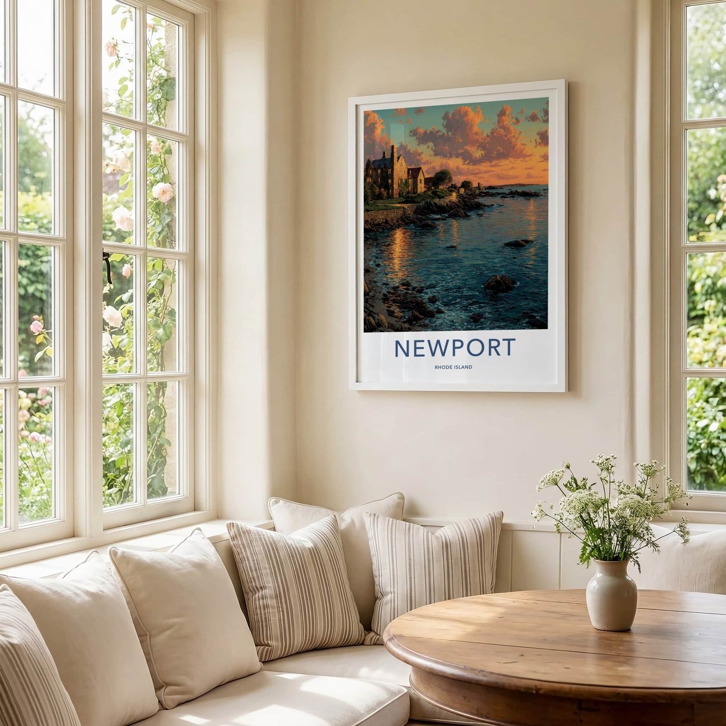 Newport Poster - Rhode Island Wall Art Coastal Mansion Home Decor