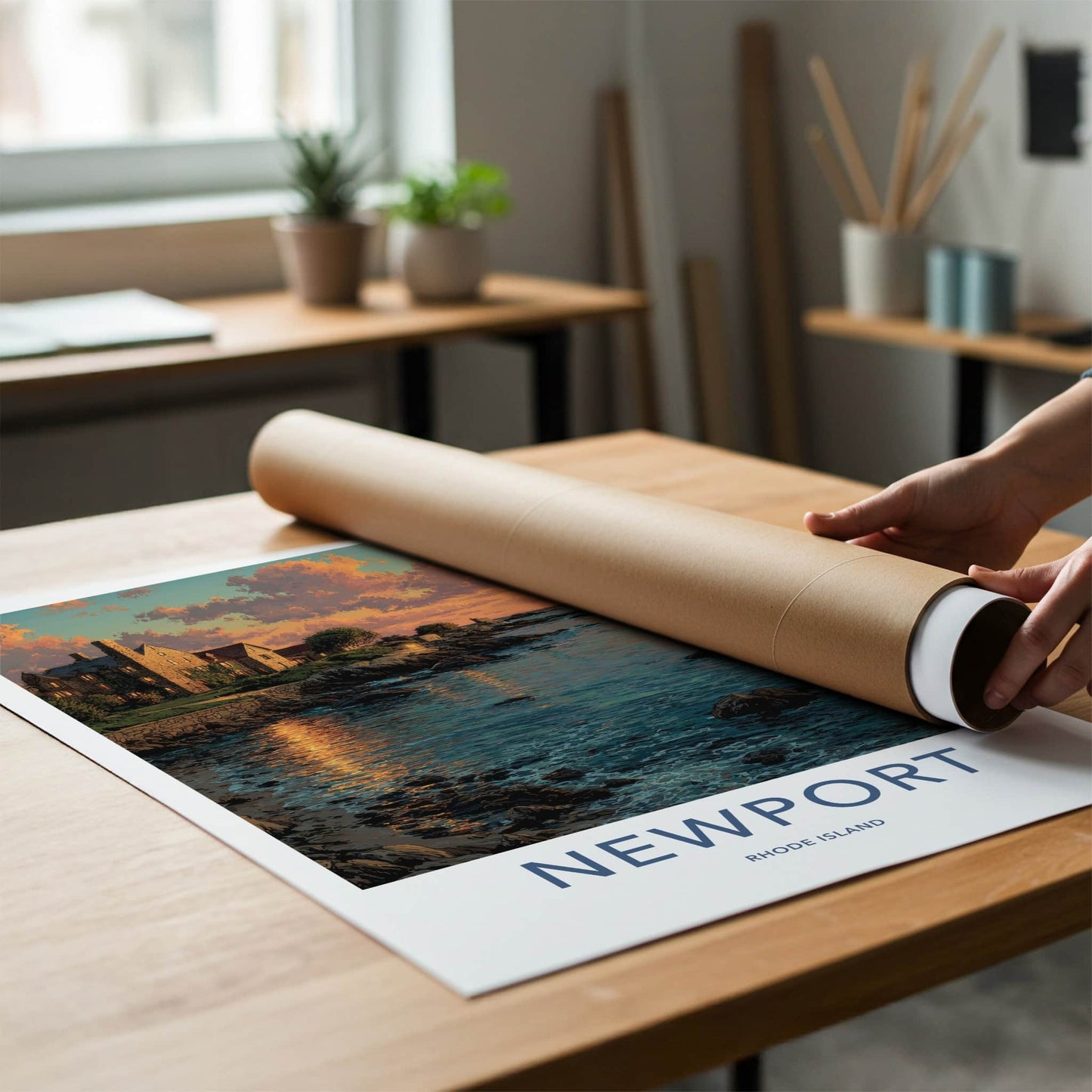 Newport Poster - Rhode Island Wall Art Coastal Mansion Home Decor