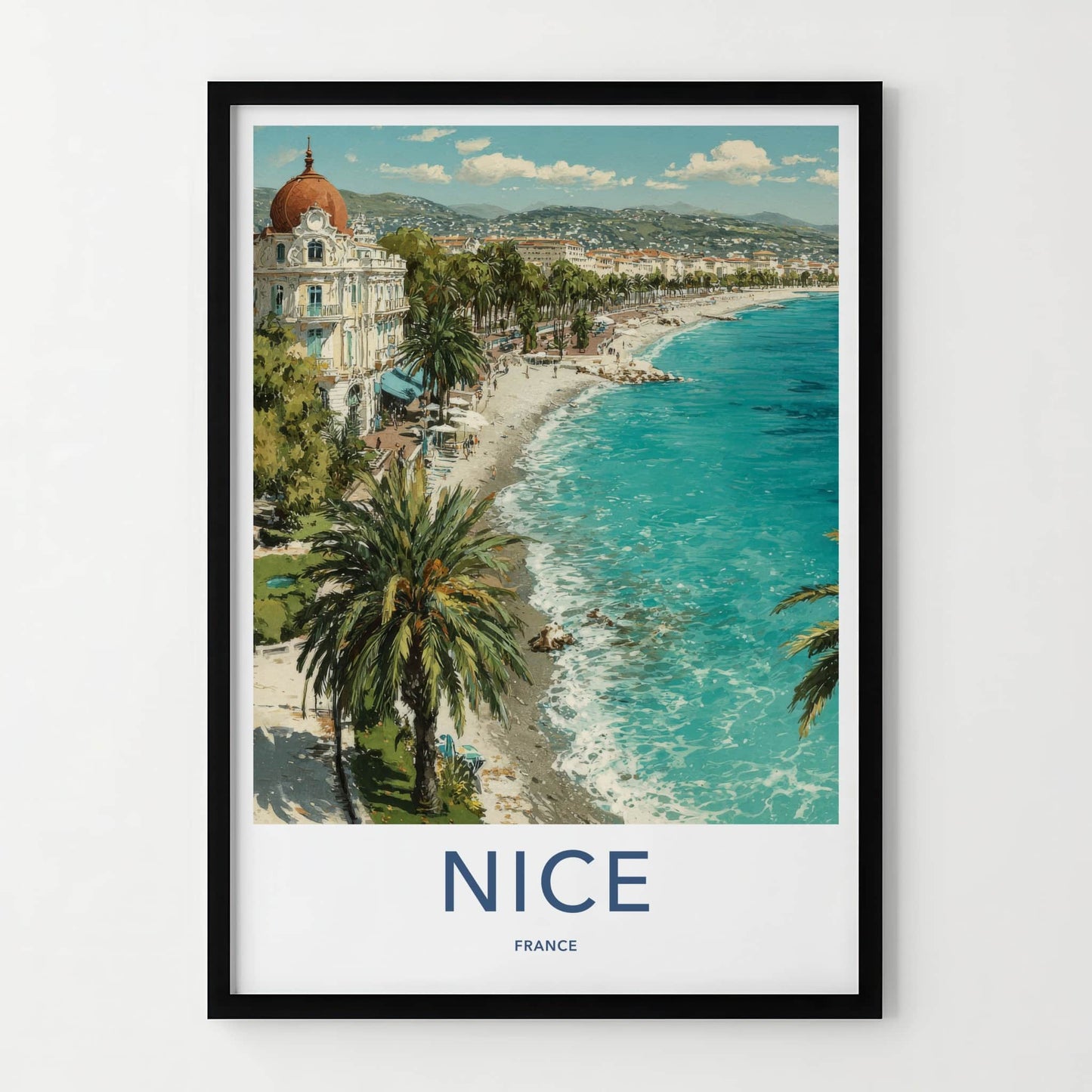 Nice Poster - France Art Print - Coastal City Palms Home Art