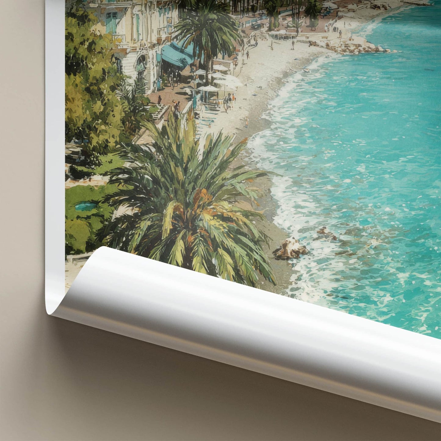 Nice Poster - France Art Print - Coastal City Palms Home Art