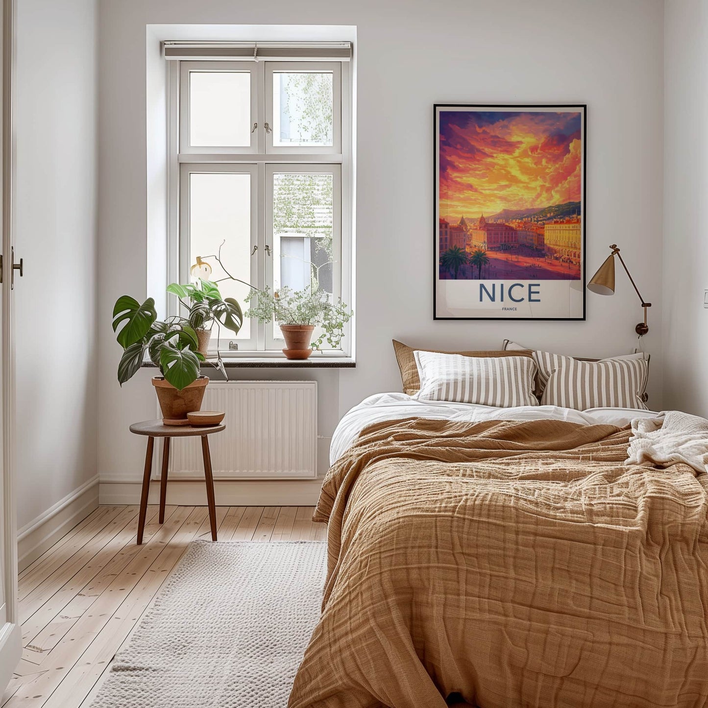 Nice Poster - France Travel Art - Vibrant City Sunset Home Decor