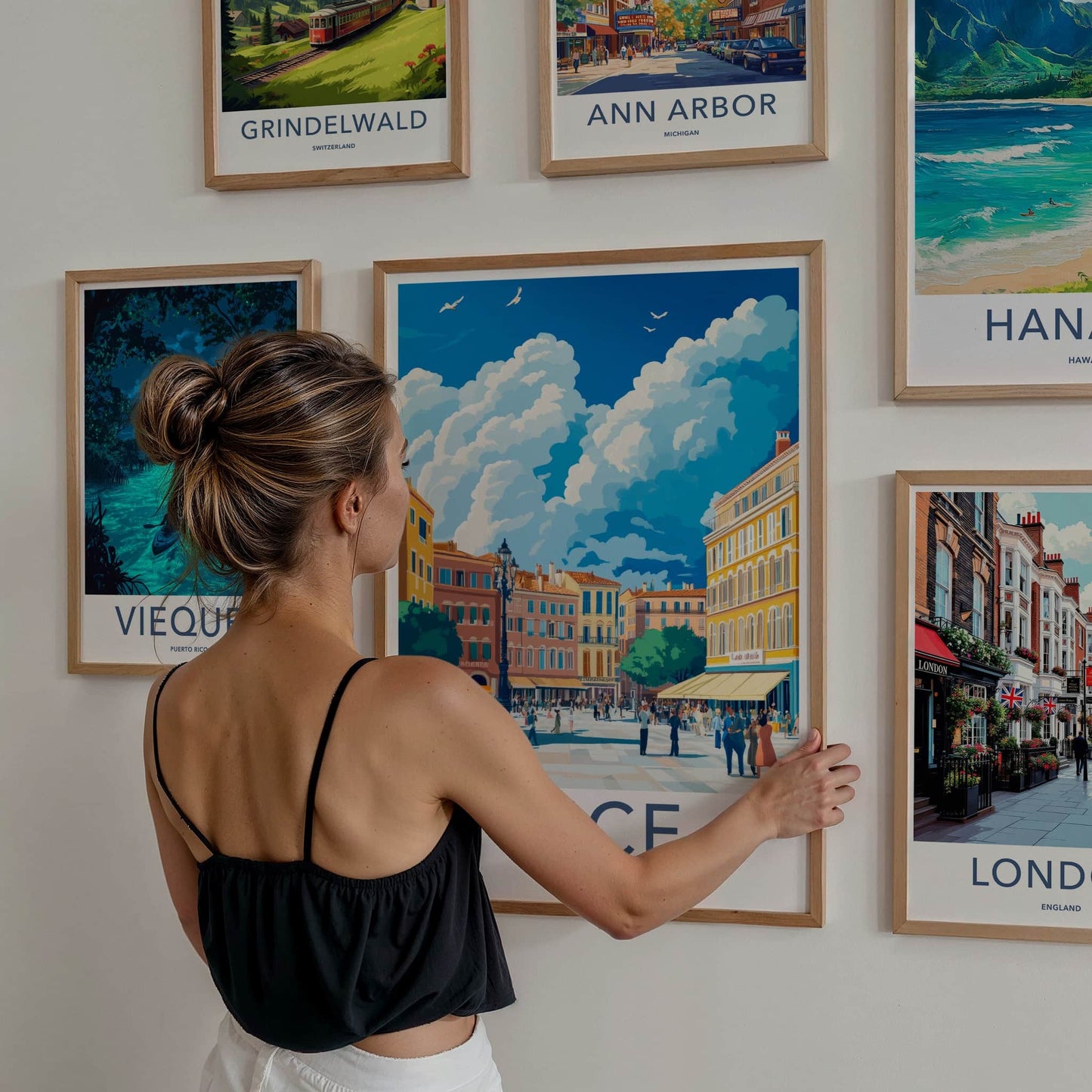 Nice Poster - France Travel Art - Vibrant Street Scene Home Decor