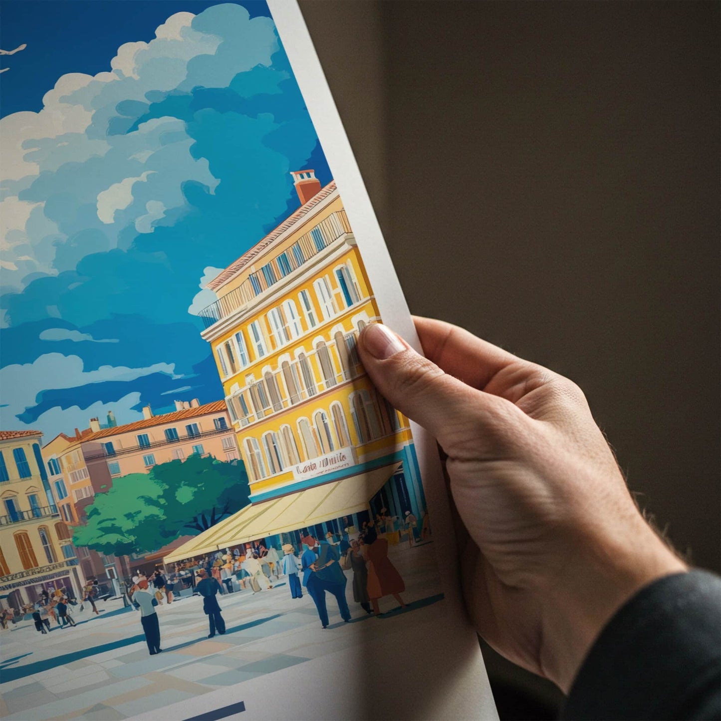 Nice Poster - France Travel Art - Vibrant Street Scene Home Decor