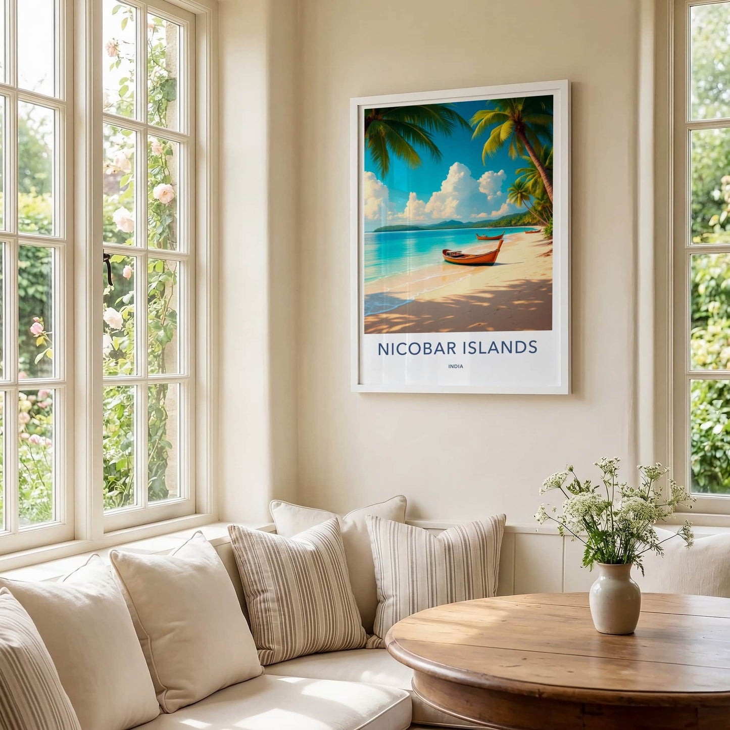 Nicobar Islands Poster - India Travel Art - Nicobar Tropical Shore Home Decor