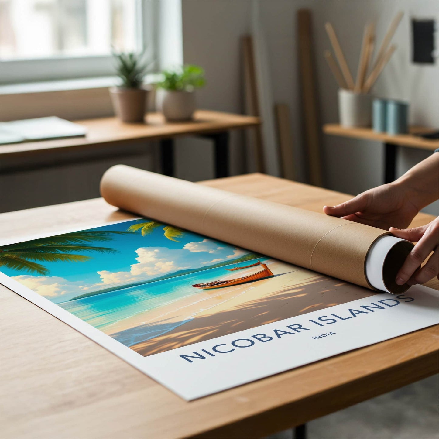 Nicobar Islands Poster - India Travel Art - Nicobar Tropical Shore Home Decor