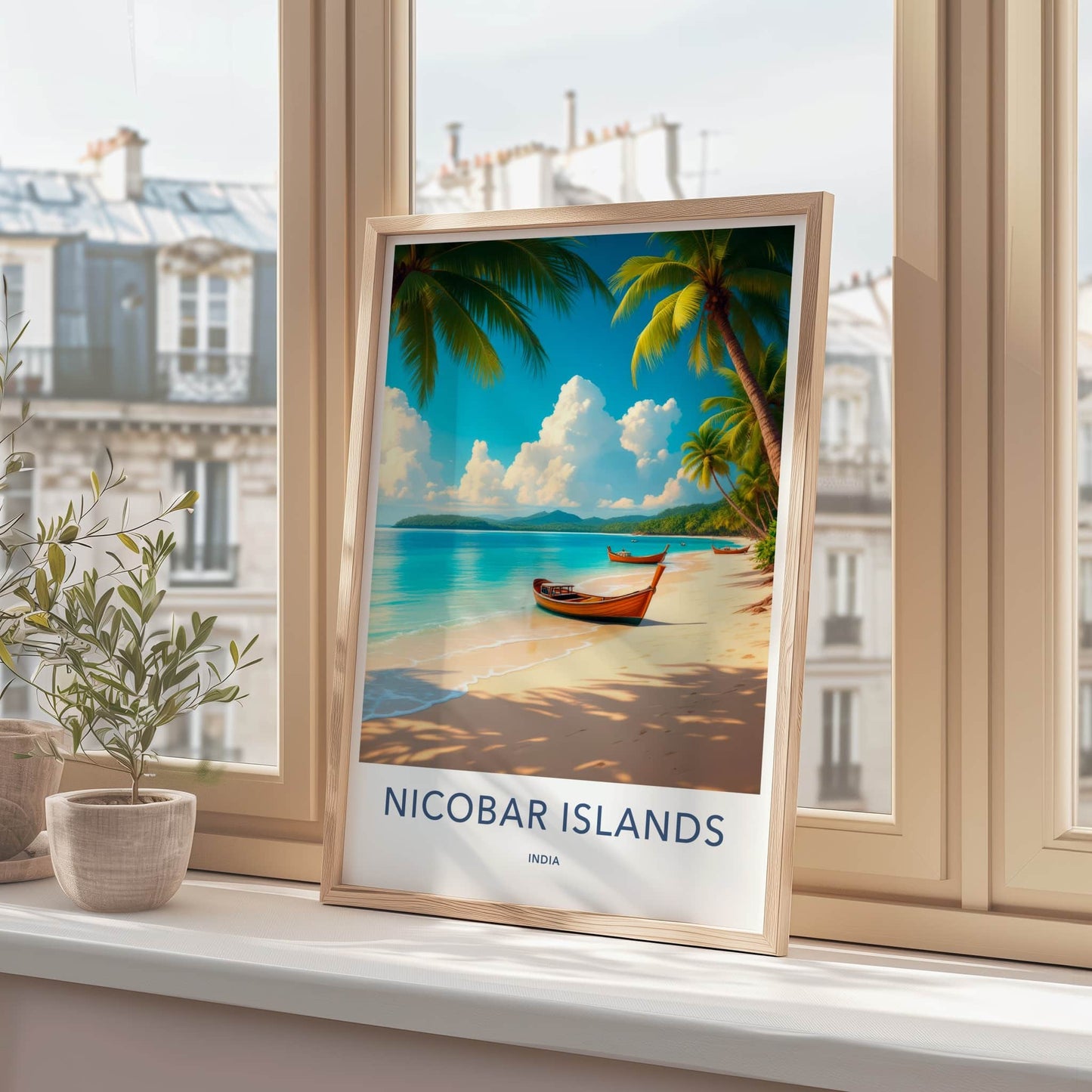 Nicobar Islands Poster - India Travel Art - Nicobar Tropical Shore Home Decor