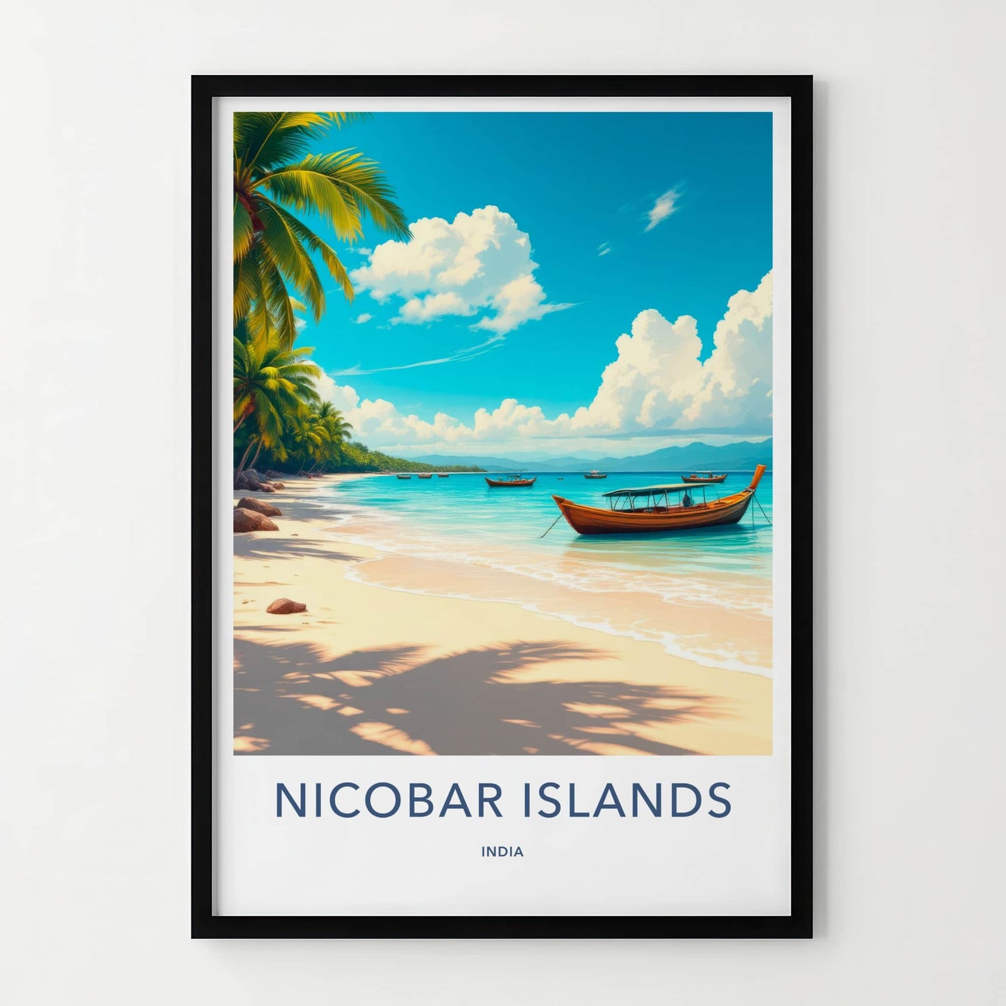 Nicobar Islands Poster - India Travel Print - Nicobar Palm Beach Home Art