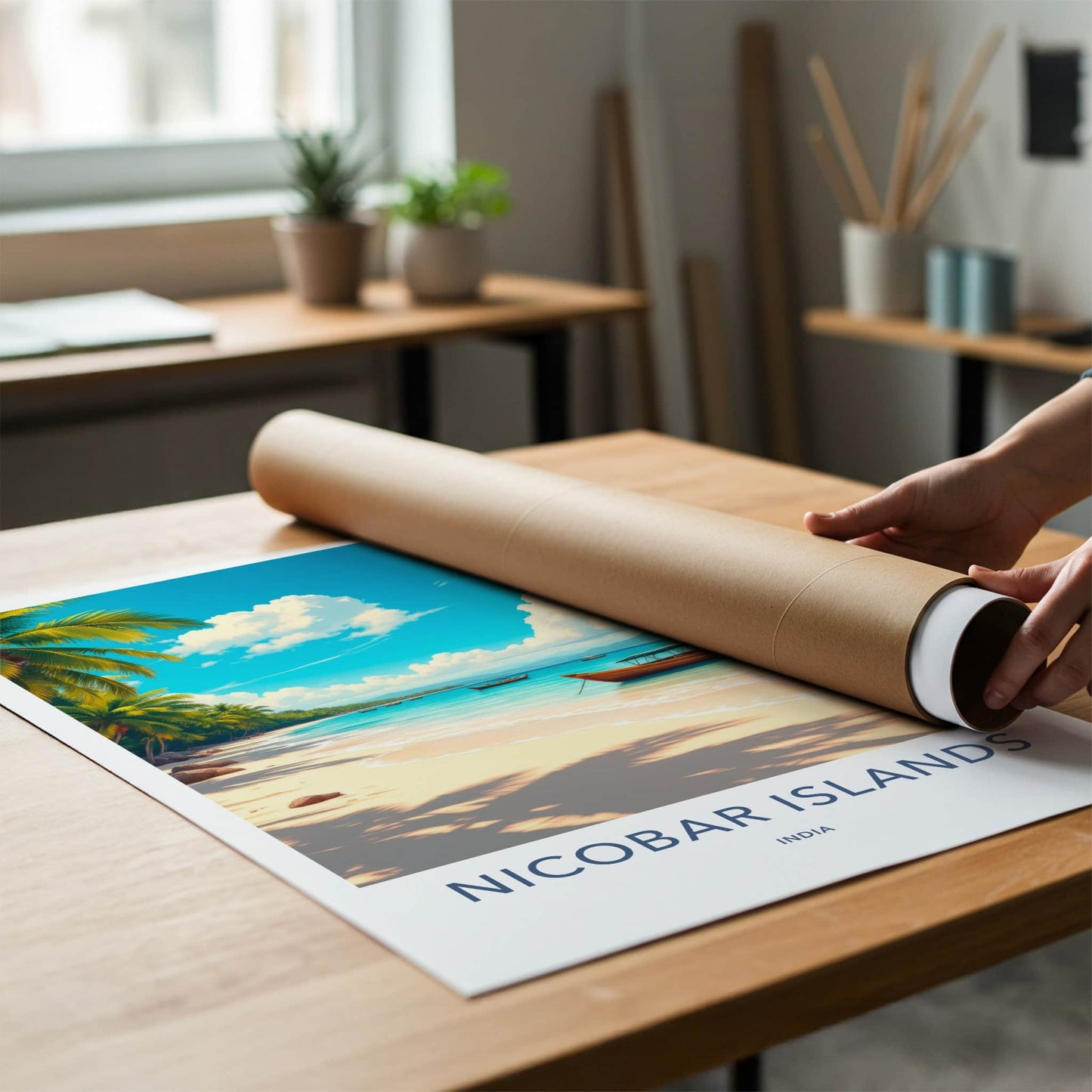 Nicobar Islands Poster - India Travel Print - Nicobar Palm Beach Home Art
