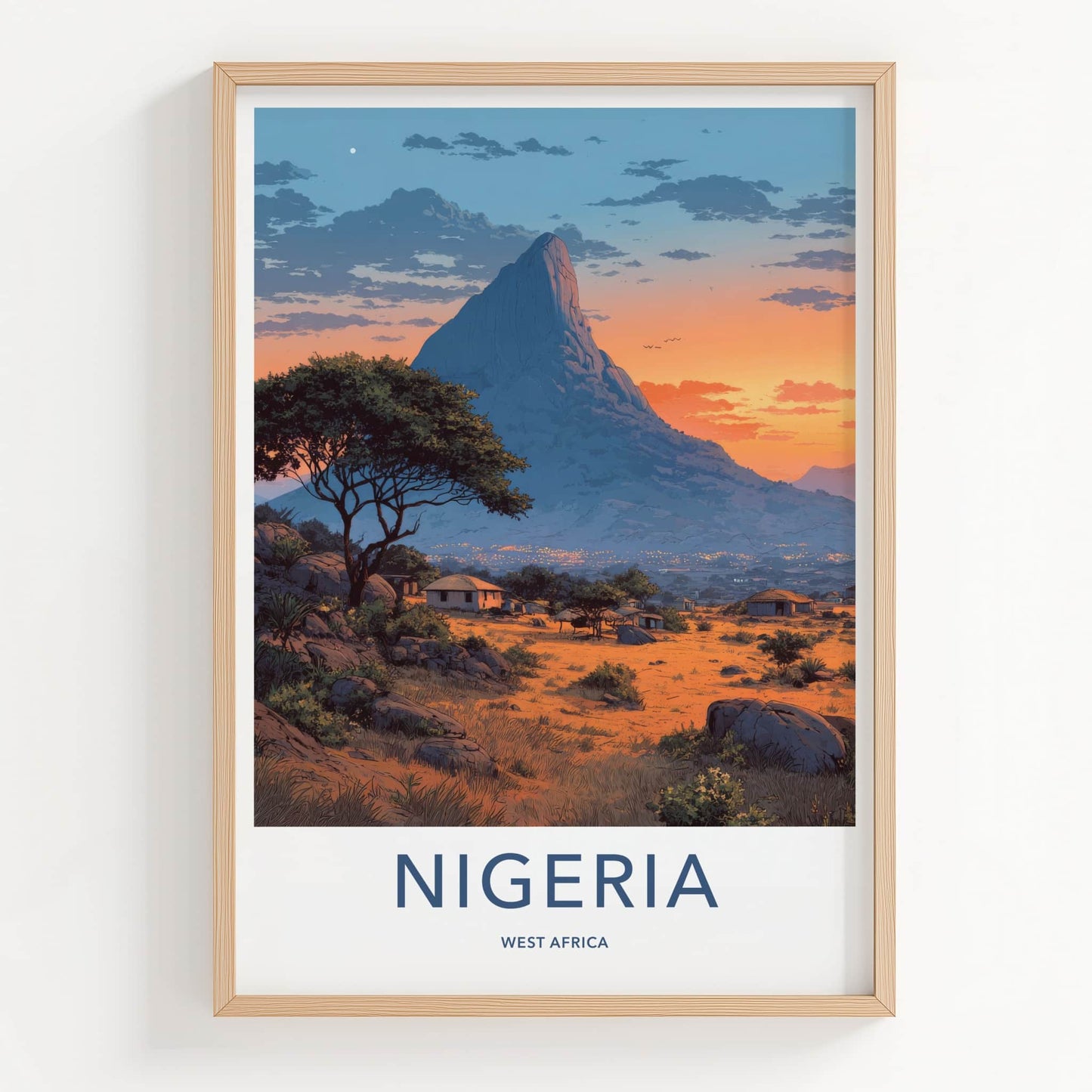 Nigeria Poster - Nigeria Rocky Landscape Farmhouses Wall Art