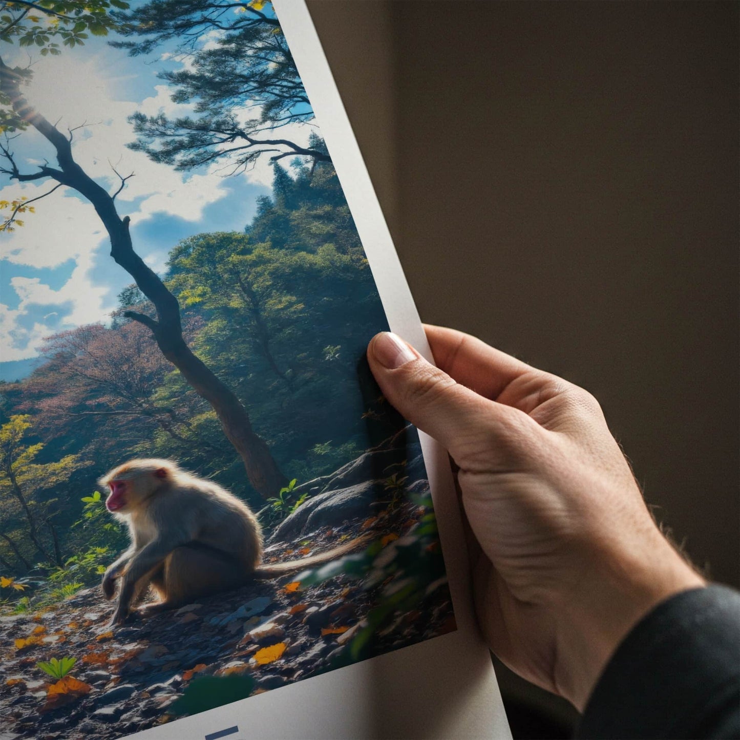 Nikko Poster - Japan Travel Art - Golden Light Monkeys Home Decor
