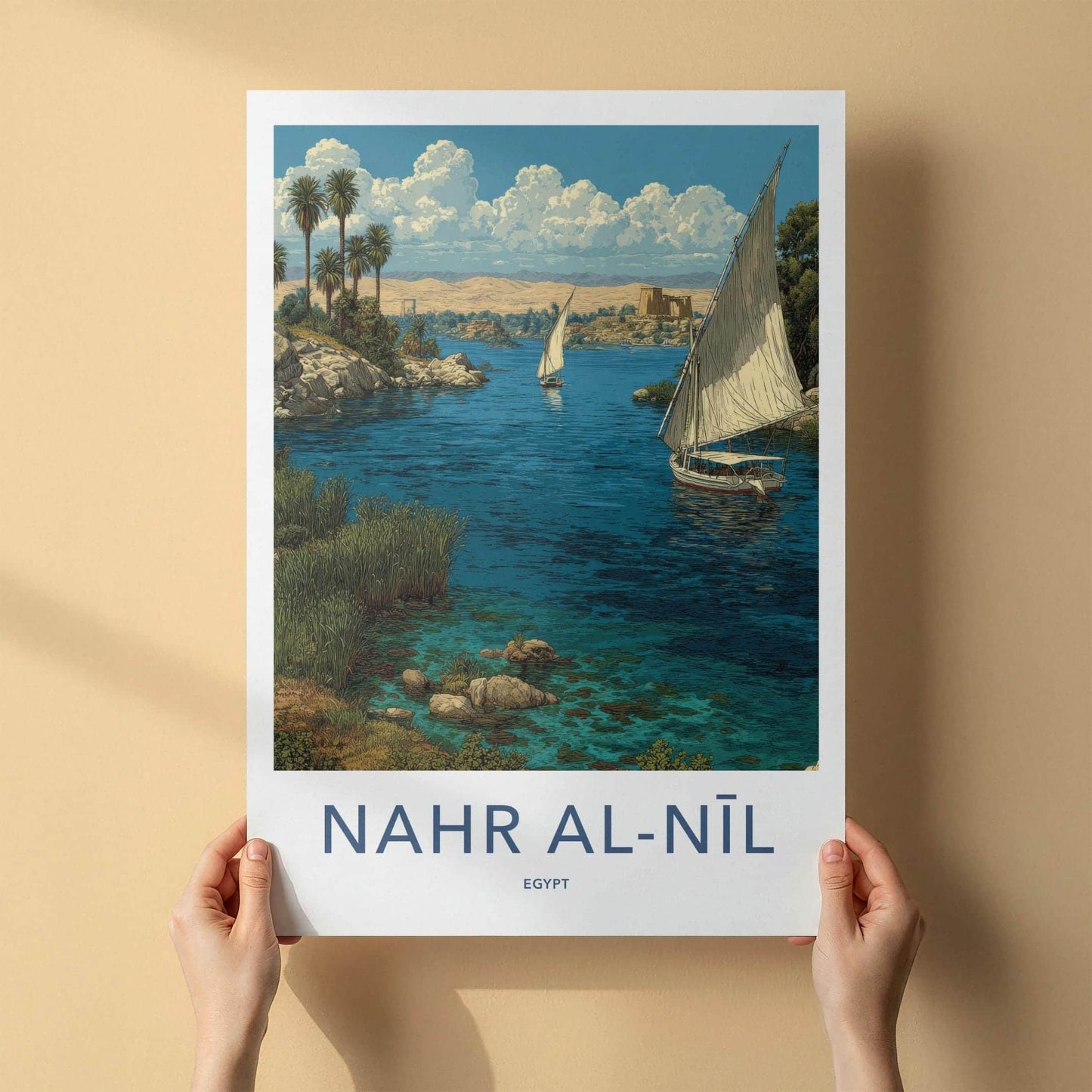 Nile River Poster - Egypt Travel Art - Ancient River Journey Home Decor