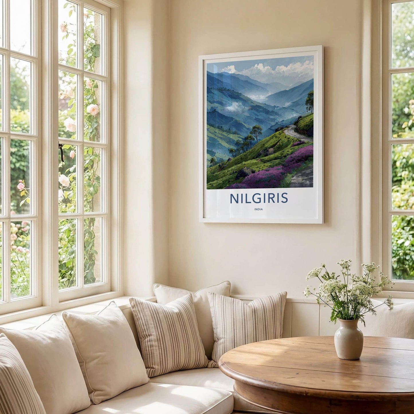 Nilgiris Poster - India Travel Art - Tamil Nadu Winding Mountain Road Home Decor