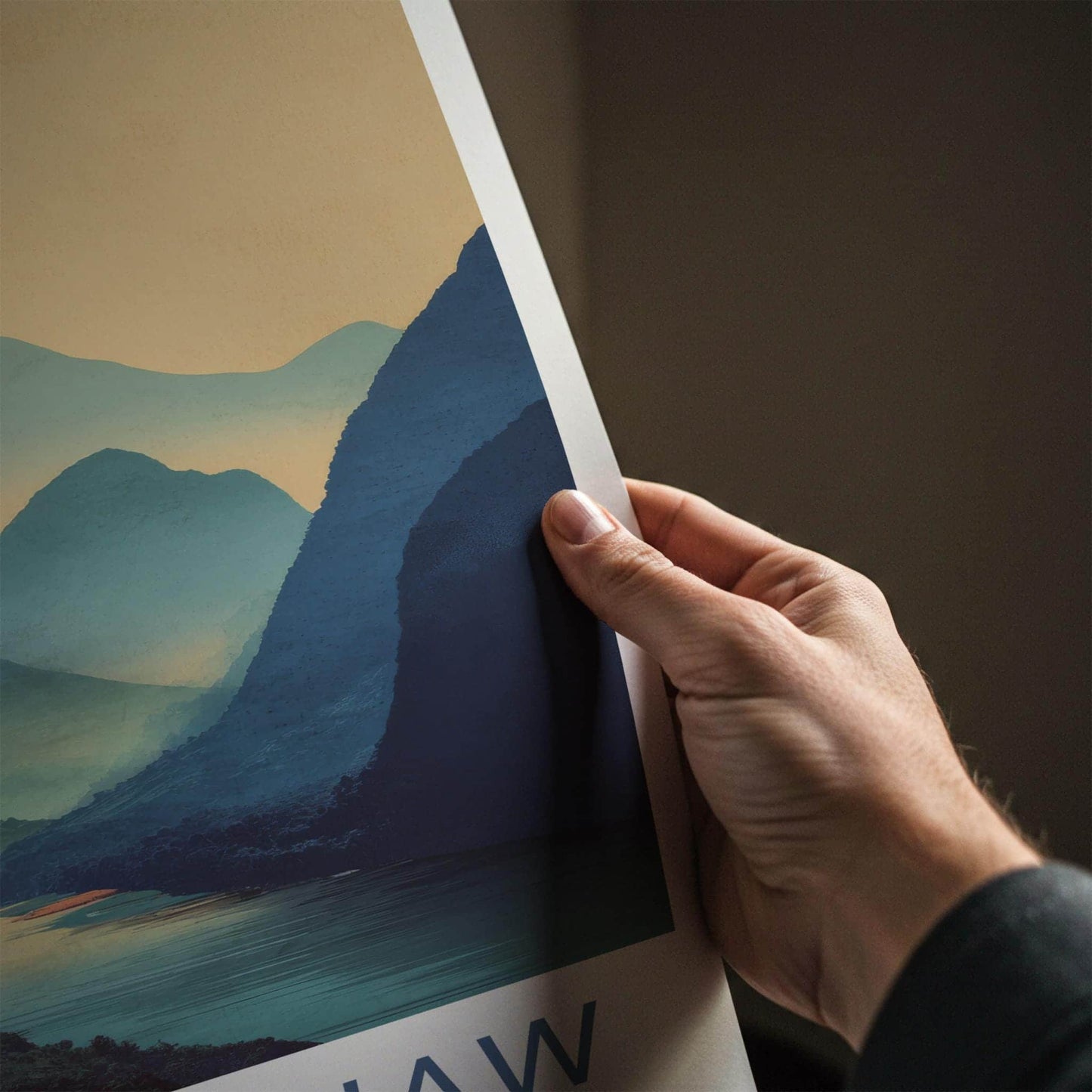 Nong Khiaw Poster - Laos Travel Art - Misty River Valley Home Decor